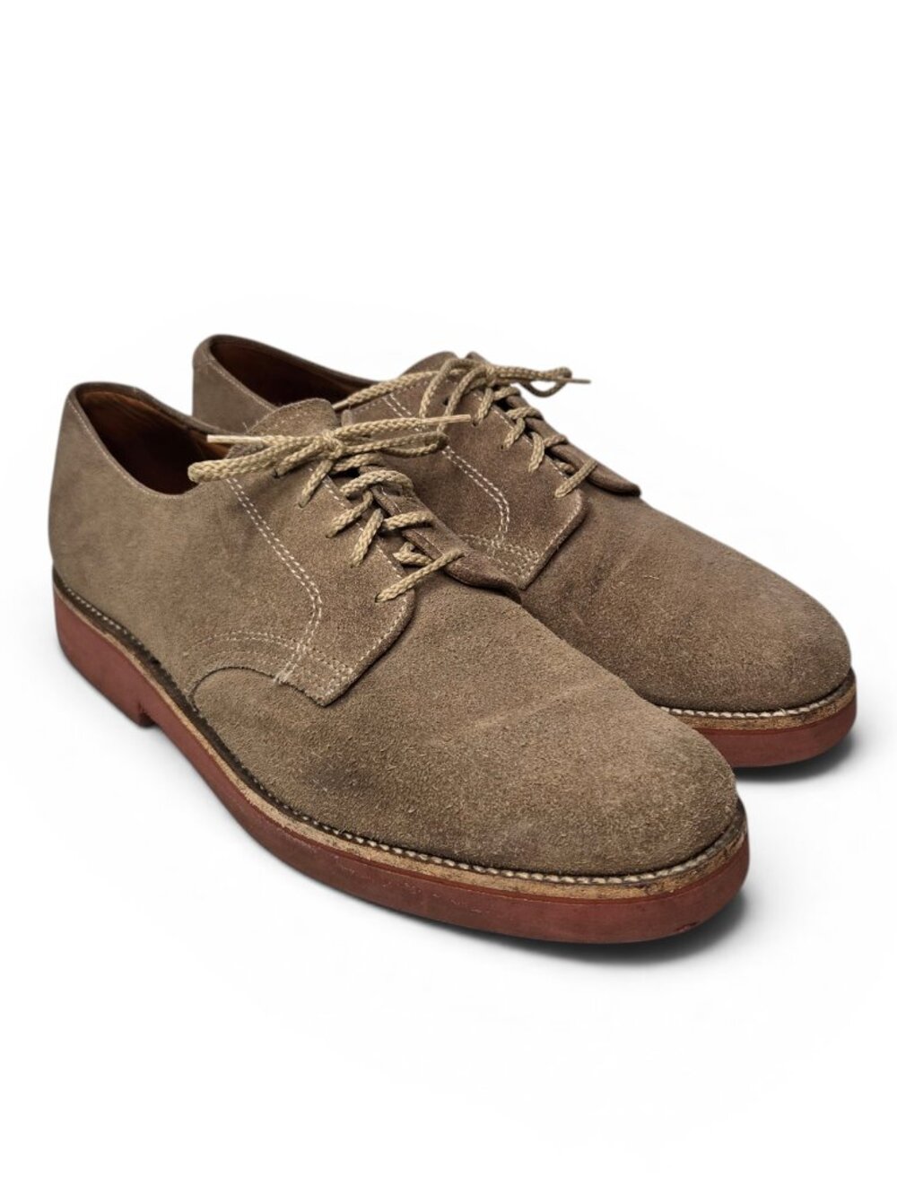 Keith Highlanders Vibram Sole Derby Shoes Mens Tan Suede Red Bottom Office 9